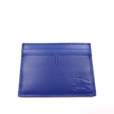 $290 Burberry Knight Blue Sandon EKL Leather Card Holder Wallet - Image 1 of 4
