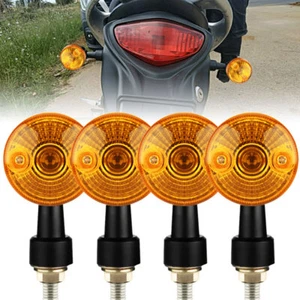 4X Luz intermitente indicador de señal de giro ámbar para motocicleta para Chopper Racer Café - Imagen 1 de 10