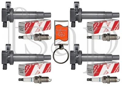 Set of 4 Denso Spark Plug + 4 Ignition Coil 2011 Toyota Yaris UF316 90080-91184 - Image 1 of 4