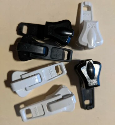 #10 YKK Zipper Sliders BLACK or WHITE Vislon Marine  PLASTIC  Single Pull - Image 1 of 4