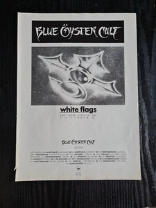 BLUE OYSTER CULT WHITE FLAGS 80S MUSIC ALBUM ADVERT 8.5X11.7" POSTER - Imagen 1 de 1