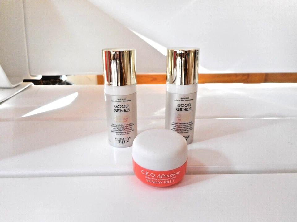 SUNDAY RILEY (2) Good Genes Lactic Acid .27 oz + (1) CEO Afterglow .3 oz NEW - Image 1 of 1