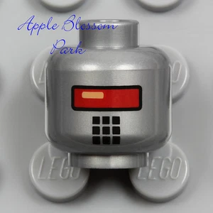 NEW Lego ROBOT MINIFIG SILVER HEAD Movie Robo Cop Red Eye Swat Police Gray 70815 - Picture 1 of 1