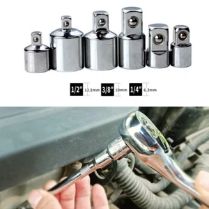 Set Adattatore e Riduttore Presa 6 Pezzi, 1/4", 3/8", 1/2" Acciaio Cromato Vanadio - Foto 1 di 14