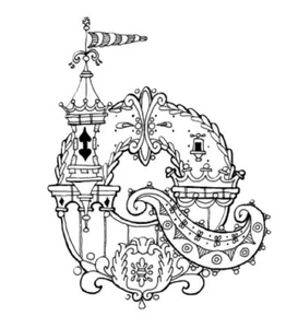 UNIQUE Castle Stamps ALPHABETH LETTER "Q" - Cushion Ready to Mount Rubber Stamp - Picture 1 of 2