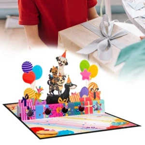 Innovative 3D Dog Birthday Card Ornament Suitable for Inserting Money or Coupons - Picture 1 of 8