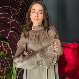 Modest Abaya Women Long Sleeve Maxi Dress Kaftan Islamic Robes Cocktail Dresses - Picture 1 of 28