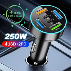 DC 12V Voiture LED Allume-Cigare Prise Splitter 4 USB Chargeur Adaptateur Secteur - Photo 1 sur 21