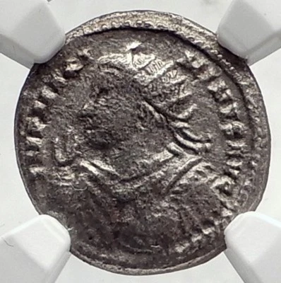 MAXIMINUS II Daia Authentic Ancient Argenteus Roman Coin SOL CHARIOT NGCi72725 - Image 1 of 4