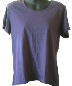 Women Sleepwear Short Sleeve Round Neck Cotton PJ Pyjama T-Shirt Top Blue 16-18 - Picture 1 of 6