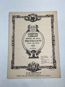 Chester Library Manual of Falla Ritual Fire Dance Piano Sheet Music Collectable - Picture 1 of 3