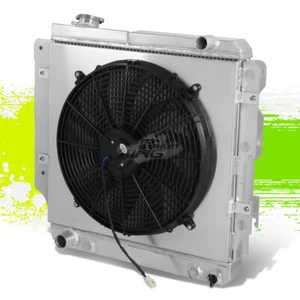 3-Row Aluminum Racing Radiator 12V Pull Fan Shroud for Jeep Wrangler YJ TJ 87-06 - Picture 1 of 5