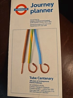 Tubo planificador de viajes vintage London Underground Ltd centenario sin marcar Foto 1 de 4