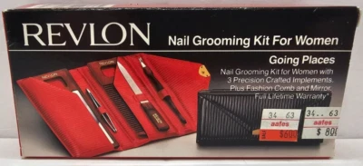 Kit de aseo de uñas Revlon para mujer estuche rojo 6700-77 caja abierta Foto 1 de 4