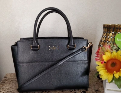 Bolsa satchel preta nova com etiquetas Kate Spade New York Grove Street Lana bolsa tote   - Imagem 1 de 4