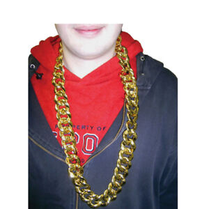 36" Thick Gold Chain Necklace Run DMC Hip Hop Rapper Pimp Rope Old School Bling