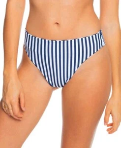 ROXY Reversible Bikini Swim Bottom Size Large Striped Navy/White Retail $50 - Picture 1 of 5