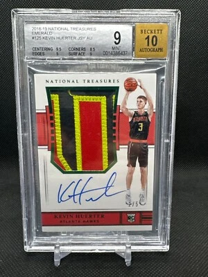 2018-19 National Treasures Kevin Huerter RPA Emerald 2/5 BGS 9/ 10 #125 Kings - Image 1 of 4