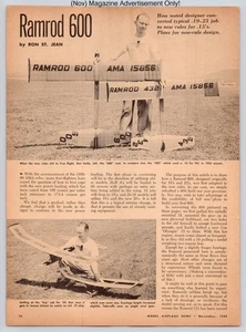Ramrod 600 Free Flight AMA Contest Airplane Performance Vtg 1959 Advertisement - Picture 1 of 5