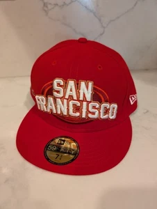 San Francisco 49ers New Era 59Fifty 7 3/4 Red Fitted NFL Hat Embroidered NFC - Picture 1 of 6