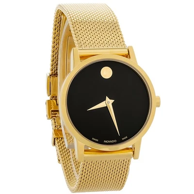 Reloj de cuarzo suizo Movado Museum clásico para mujer tono dorado PVD acero inoxidable 0607627 Foto 1 de 4