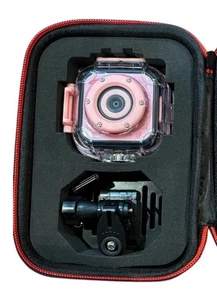 Kids Action HD Camera 1080p Pink 32GB Waterproof Video Cam with Case Gift New - Picture 1 of 8