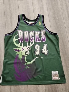 Milwaukee Bucks Ray Allen Big Deer authentic jersey 56 3XL Mitchell Ness M&N - Picture 1 of 5