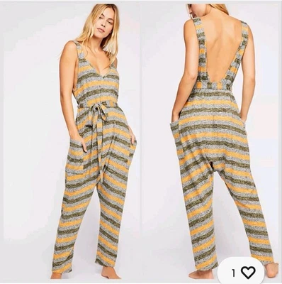 Mono Free People íntimo a rayas mediano de una pieza sin mangas Foto 1 de 4