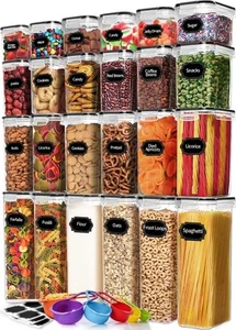 24 Pack Airtight Food Storage Containers with Lids for Kitchen Pantry Organiz... - Picture 1 of 6
