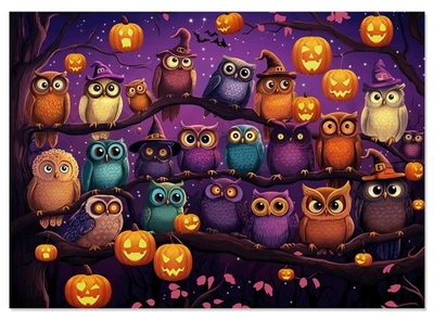 Halloween Owl 1000 Pieces Jigsaw Puzzle for Adults Challenging Wall Art Decor - Image 1 of 4