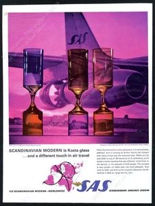 1965 Mona Morales Schildt Kosta glass photo SAS airlines vintage print ad - Picture 1 of 7
