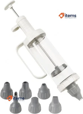 Dr. Oetker One Hand Gourmet Syringe For Kitchen Artists + 6 Attachments White - Image 1 of 3