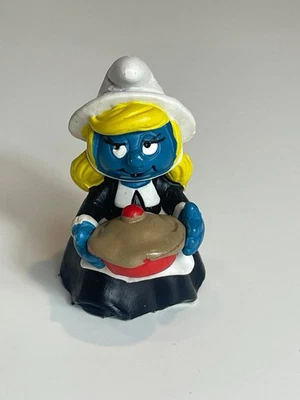 Smurfs Thanksgiving Pilgrim Smurfette Smurf Винтажная Фигурка Schleich Peyo 1982 - Изображение 1 из 4