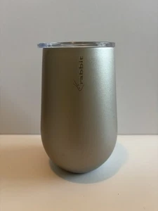 New! Rabbit Double Wall Stainless Steel Tumbler Wine Tumbler Grey 12oz - Picture 1 of 4
