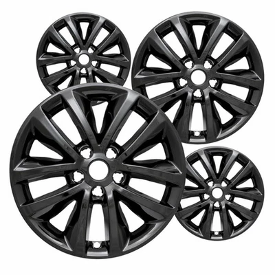 Set of 4 Gloss Black 17" Impostor Wheel Skins for 16-18 Kia Sorento Rim Covers Foto 1 de 4