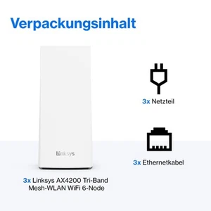 Linksys Velop MX12600 - Mesh Wifi - Wifi 6 - 3-pack - Afbeelding 1 van 7