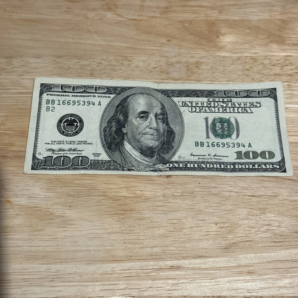 Off-Center $100 Note | Series 1999| Super Rare! - Image 1 of 4
