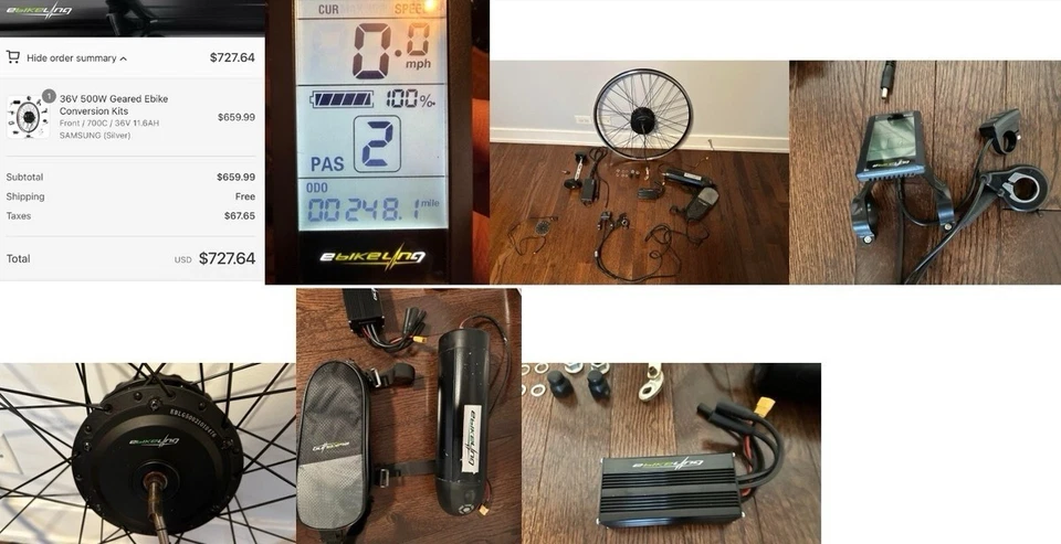 eBikeling e-bike Conversion Kit - 700c 500 Watt Front Wheel with Disc Brake - Image 1 of 1