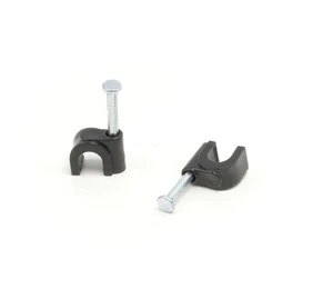Electrical Wire Cable Clips - Black |50 Pieces| CATV Nail Clips 1/4 in (6mm) - Picture 1 of 9
