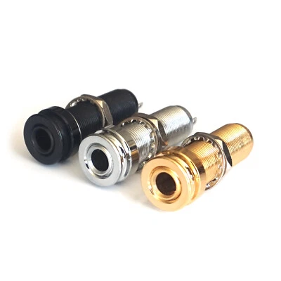 Long Barrel End Pin Strap Guitar Jack Input Socket Acoustic or Electric Flange