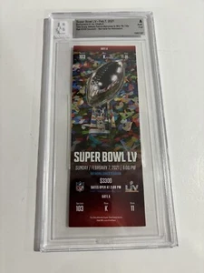 2021 Buccaneers VS Chiefs FULL TICKET Tom Brady Defeats Patrick Mahomes BGS Auth - Picture 1 of 3