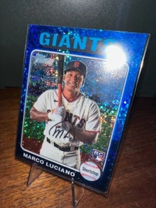 2024 Topps Heritage Chrome Blue Sparkle- Marco Luciano #391 San Fran Giants (RC) - Picture 1 of 2
