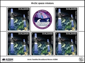 SELLO LOCAL SVALBARD 2024 MISIONES ESPACIALES SATÉLITE SHHET MNH - Imagen 1 de 1