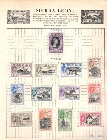 SIERRA LEONE Elizabeth 2nd SETS 1953-1961 SET COMPLETE  MINT/USED TO £1 Cover