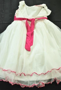 girl's Richie House formal dress wedding party size 9-10 white & pink full skirt - Picture 1 of 7