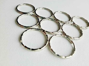 25Pcs Platinum Color Metal Split Key Rings Hoop Loop Iron Chain Bag Metal 25 MM  - Picture 1 of 5