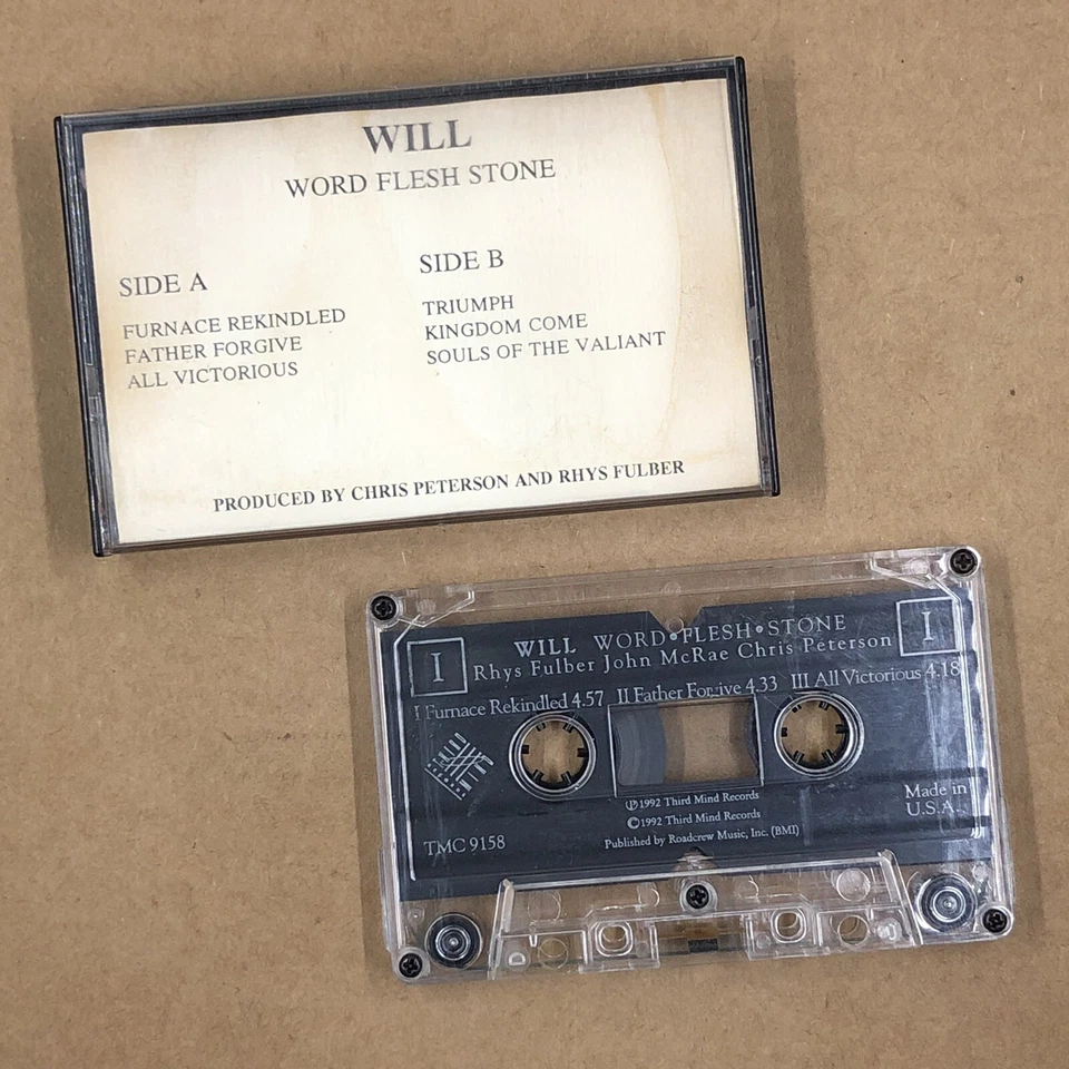 WILL Cassette Tape 90s Industrial WORD FLESH STONE PROMO ADVANCE THIRD MIND - Image 1 of 4