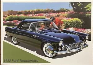 Tarjeta postal Romp Cachets autos deportivos UX440 1955 Ford Thunderbird - Imagen 1 de 2