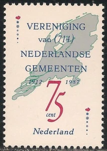 Países Bajos #720 (A242) En muy buen estado montado 1987 75c Unión de los Municipios de los Países Bajos - Imagen 1 de 1