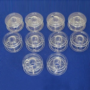 10 Stück 2,1 cm Kunststoff Nähmaschinenspulen transparent und langlebig - Bild 1 von 3
